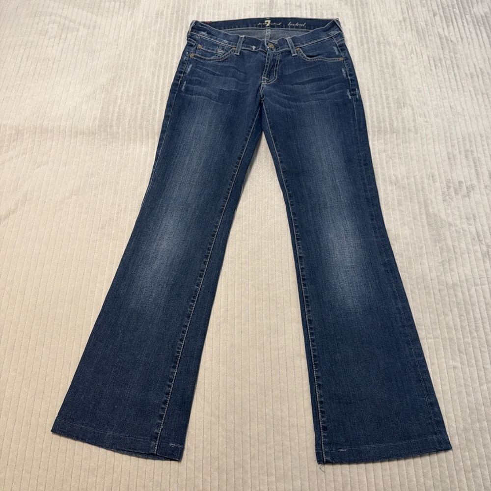 7 For All Mankind Bootcut Jeans Medium Wash Blue Denim Size 25 Made in USA